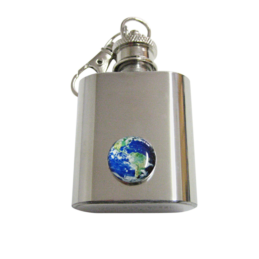 Planet Earth Keychain Flask